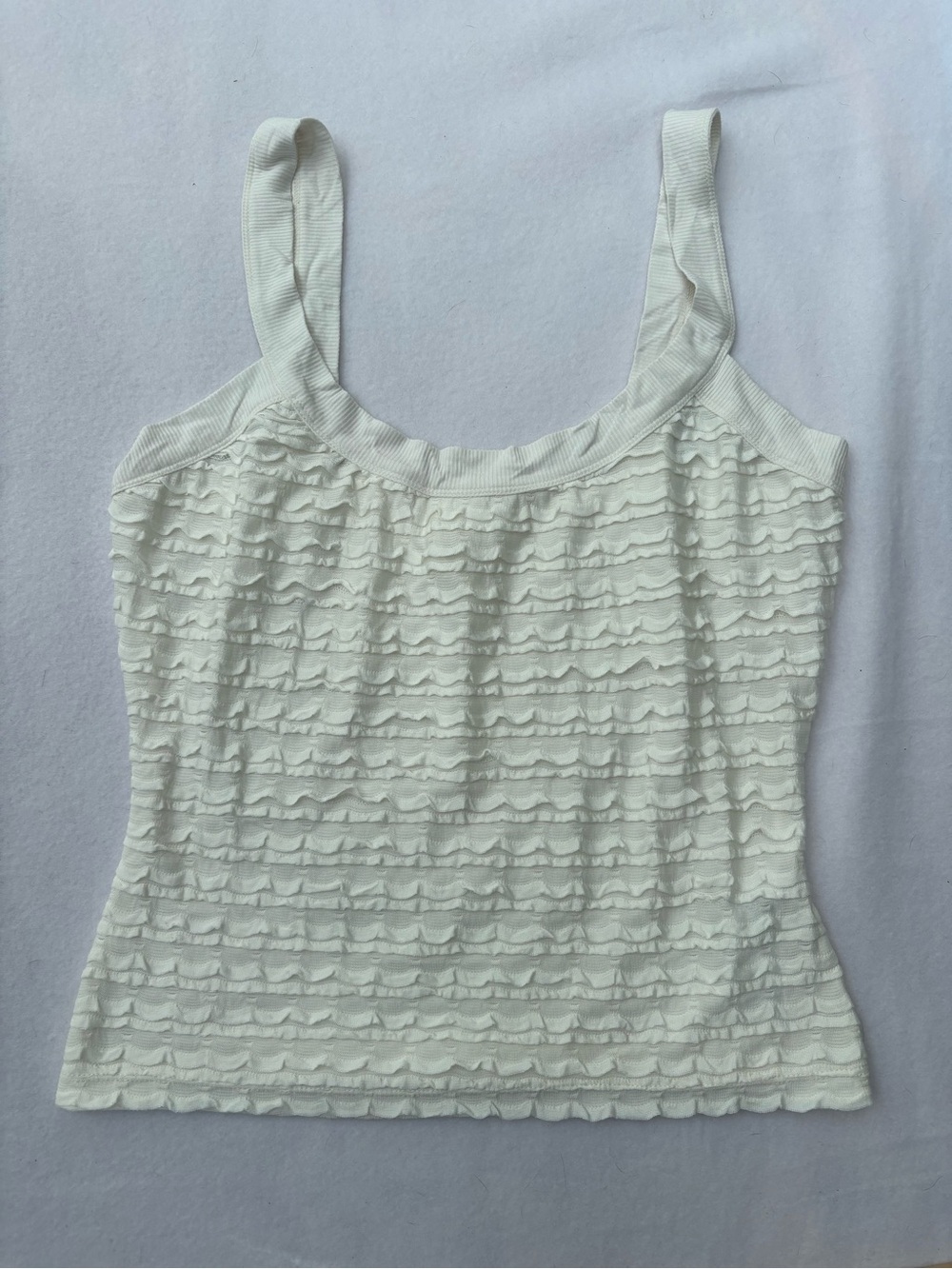 Anthropologie Cream Ruffle Tank Top